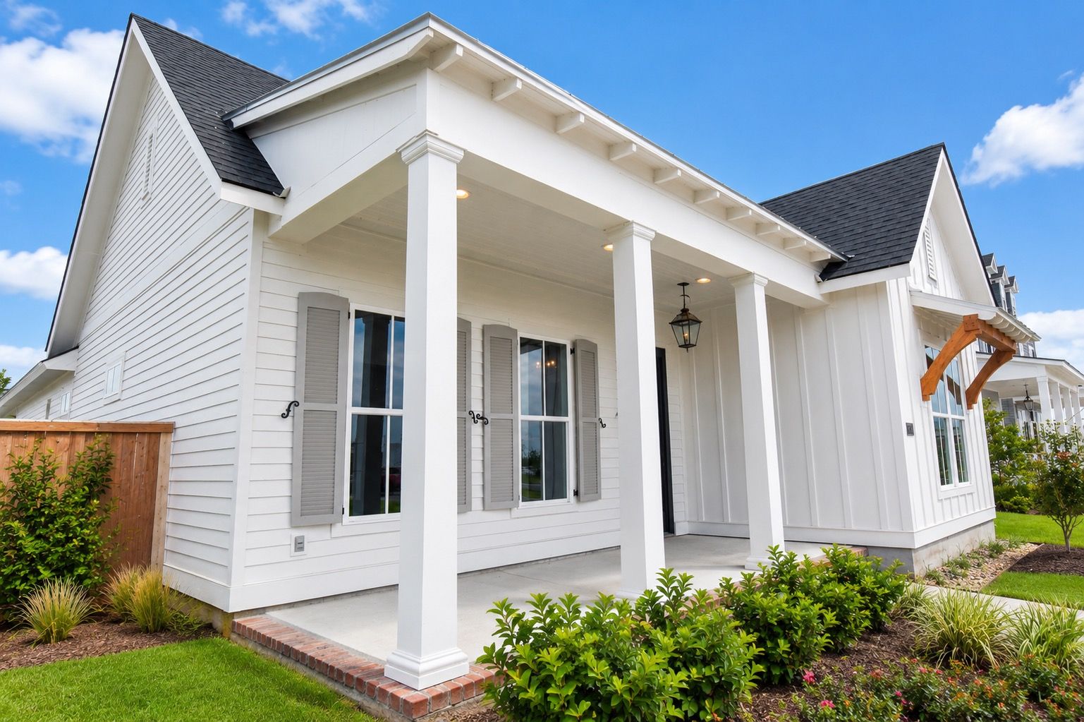 White home exterior photographed in daylight